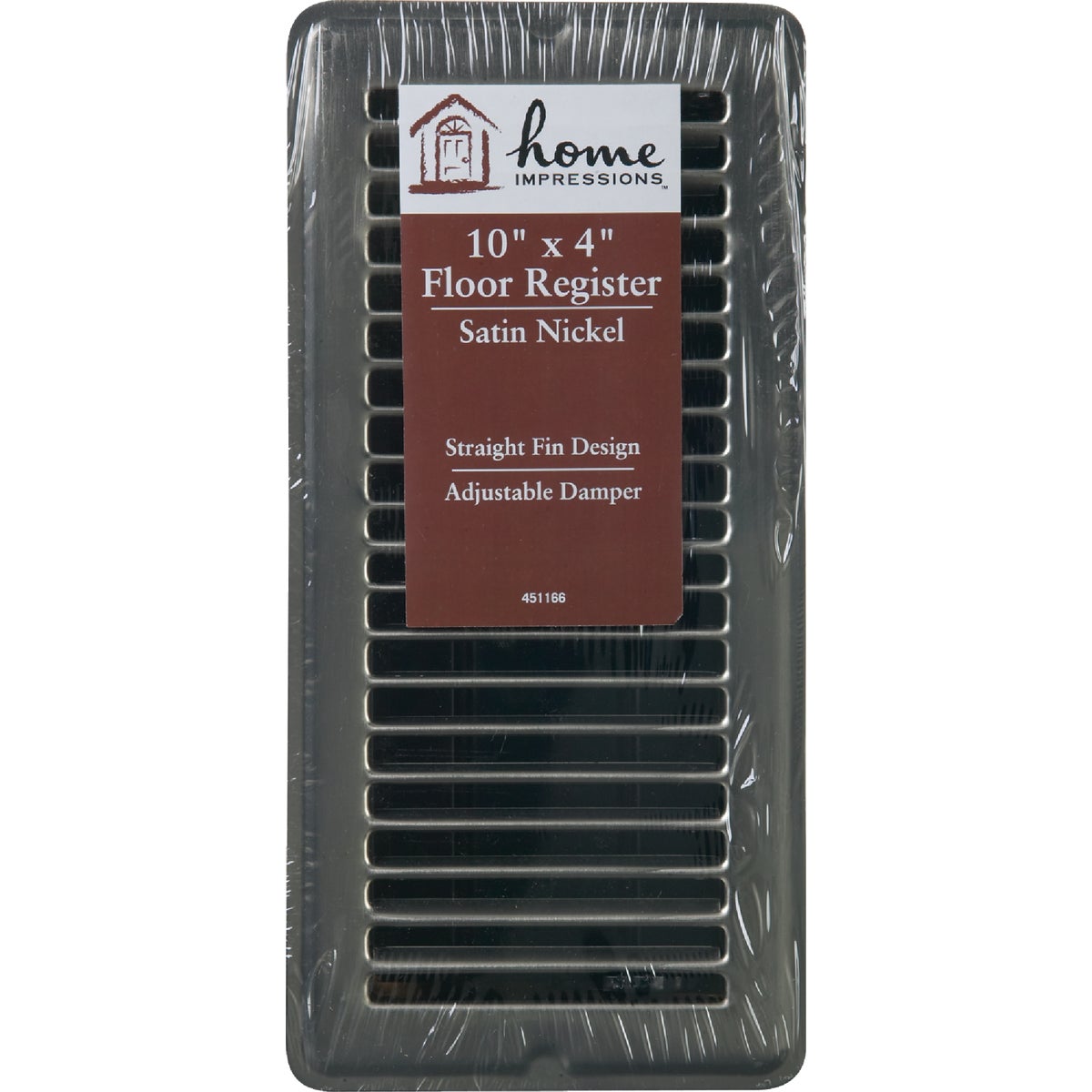 Home Impressions 4 In. x 10 In. Satin Nickel Steel Floor Register Image 2