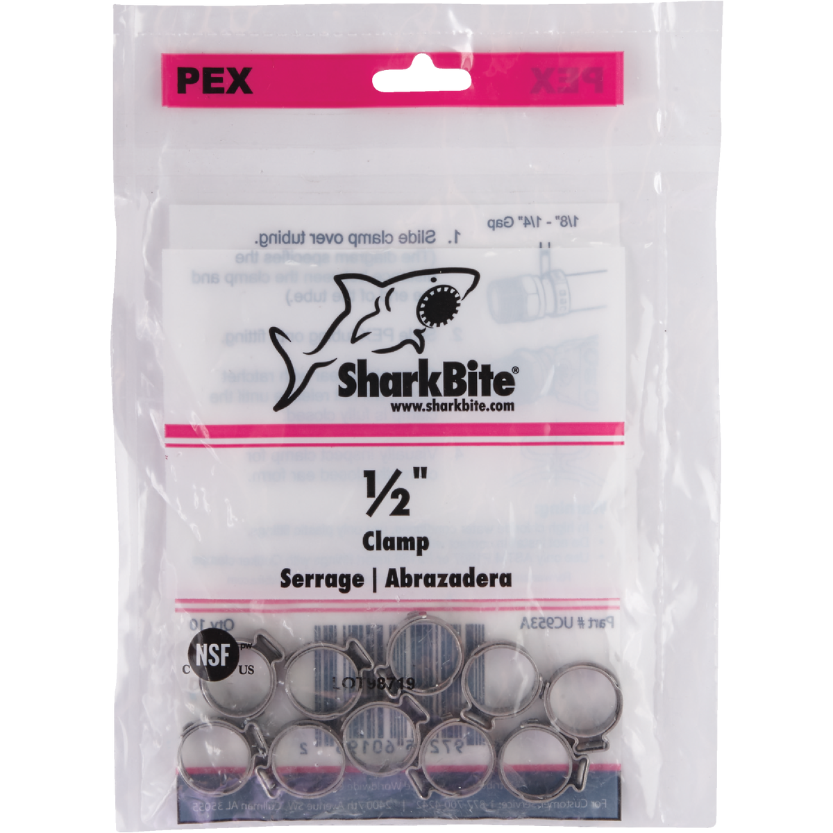 SharkBite 1/2 In. Stainless Steel PEX Cinch Clamps (10-Pack) Image 2