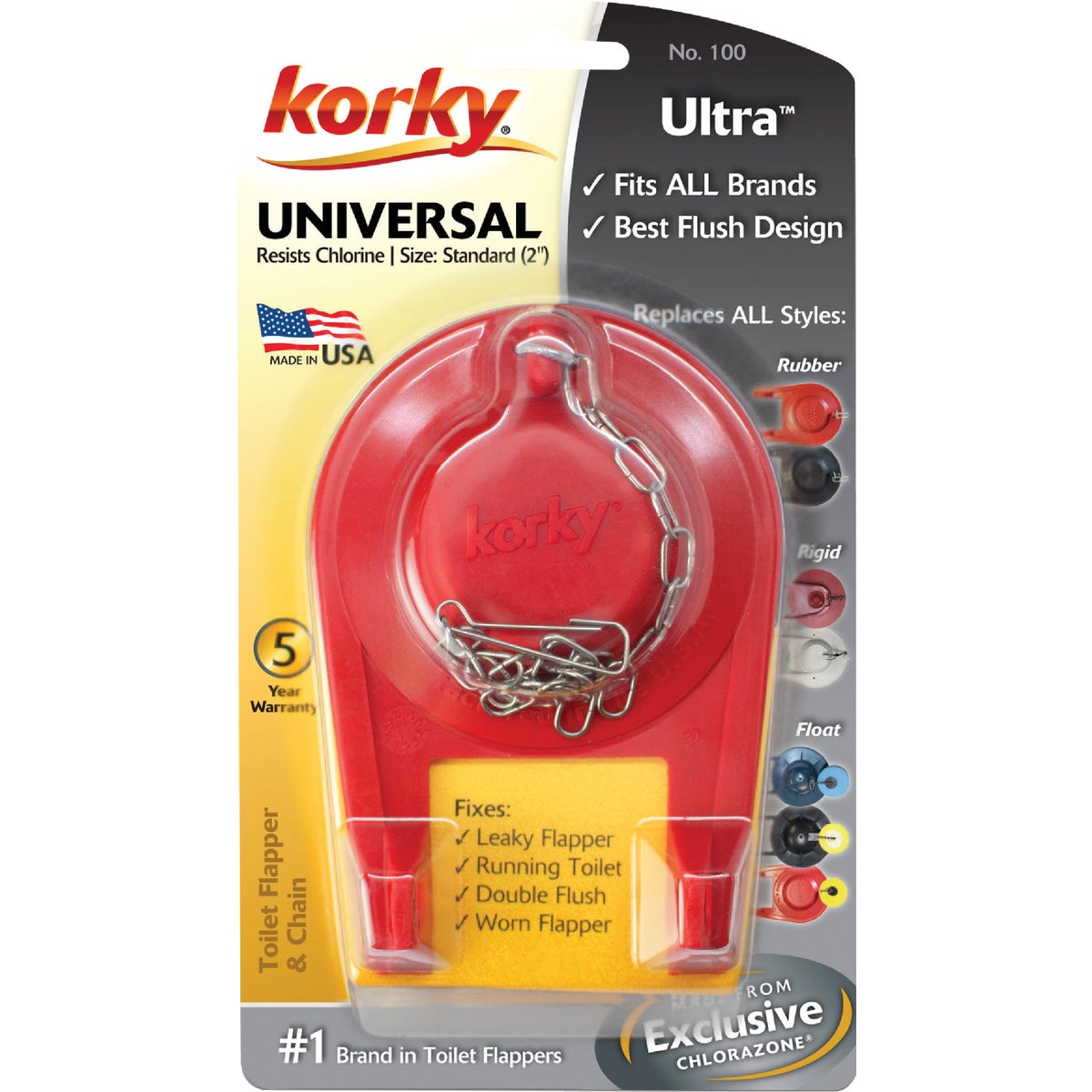 Korky Ultra Universal High Performance Red Flapper  Image 6