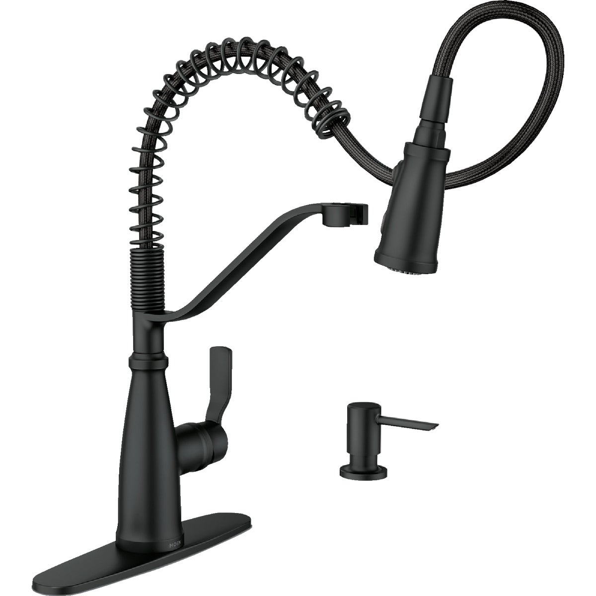 Moen Nolia 1-Handle Pull-Down Widespread Kitchen Faucet, Matte Black Image 5