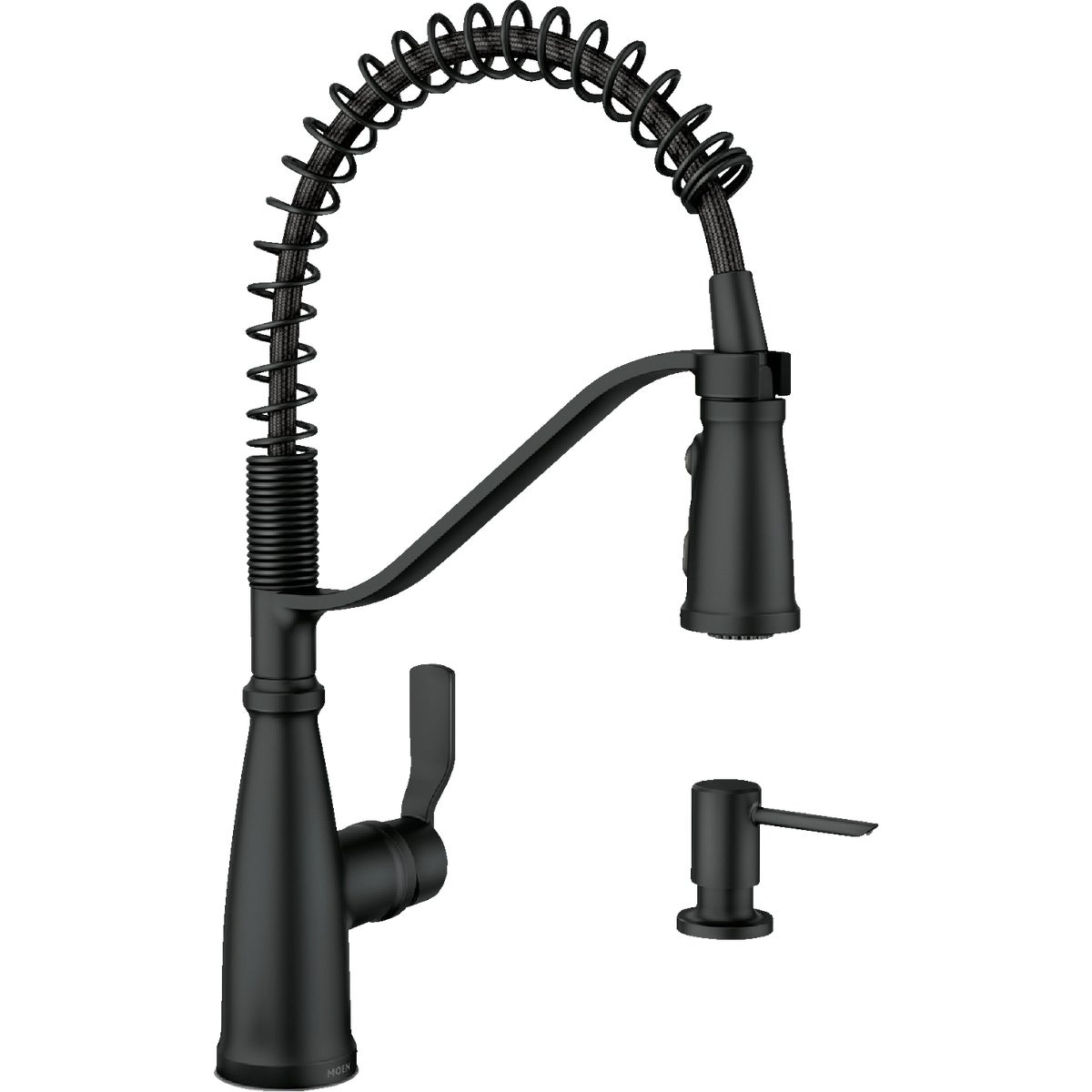 Moen Nolia 1-Handle Pull-Down Widespread Kitchen Faucet, Matte Black Image 1