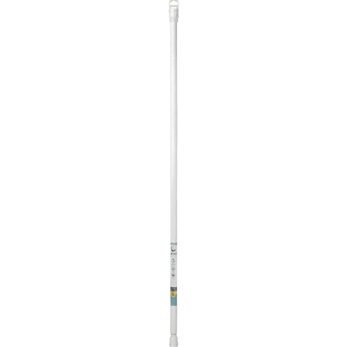 Zenith Zenna Home Straight 52 In. to 86 In. Adjustable Tension Shower Rod in White Image 2