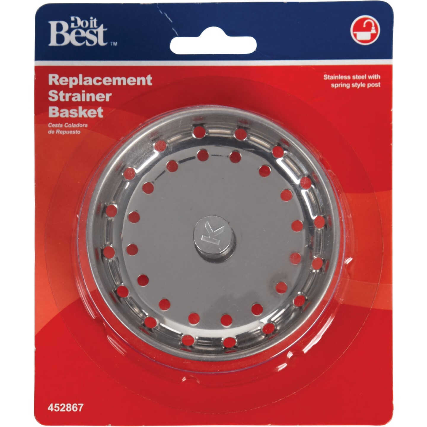 Do it Best Stainless Steel Spring Action Basket Strainer Stopper Image 2