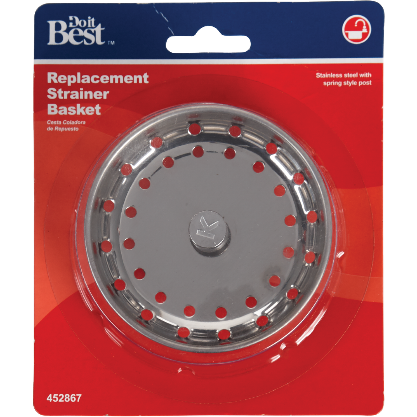 Do it Best Stainless Steel Spring Action Basket Strainer Stopper Image 2