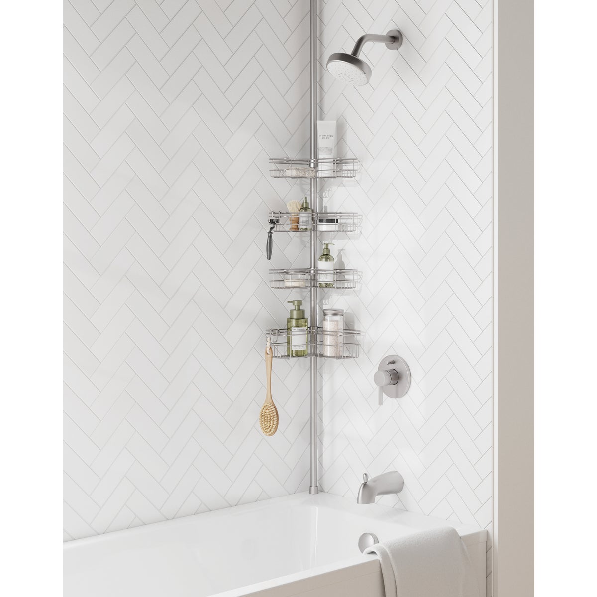 Zenith Zenna Home Metal 12 In. x 97 In. Shower Caddy Image 7