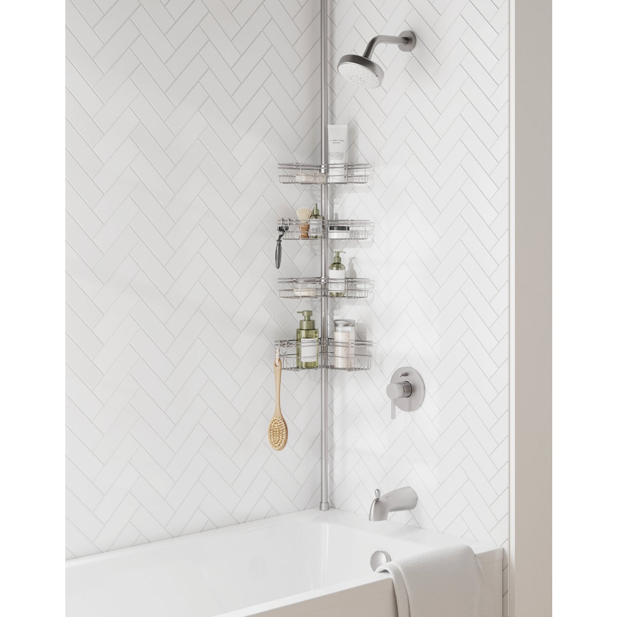 Zenith Zenna Home Metal 12 In. x 97 In. Shower Caddy Image 2