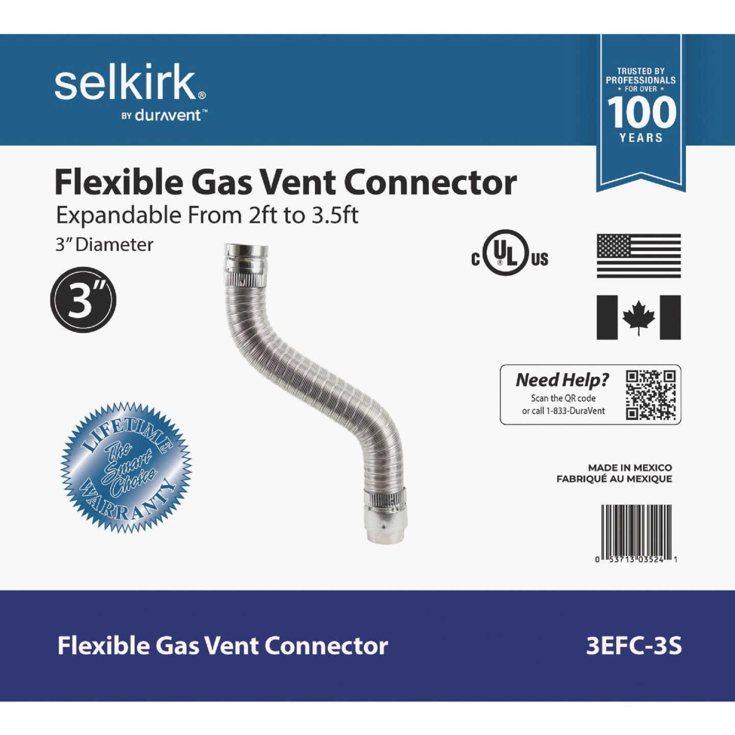 Selkirk 3 In. Expandable Flexible Gas Vent Connector Image 2
