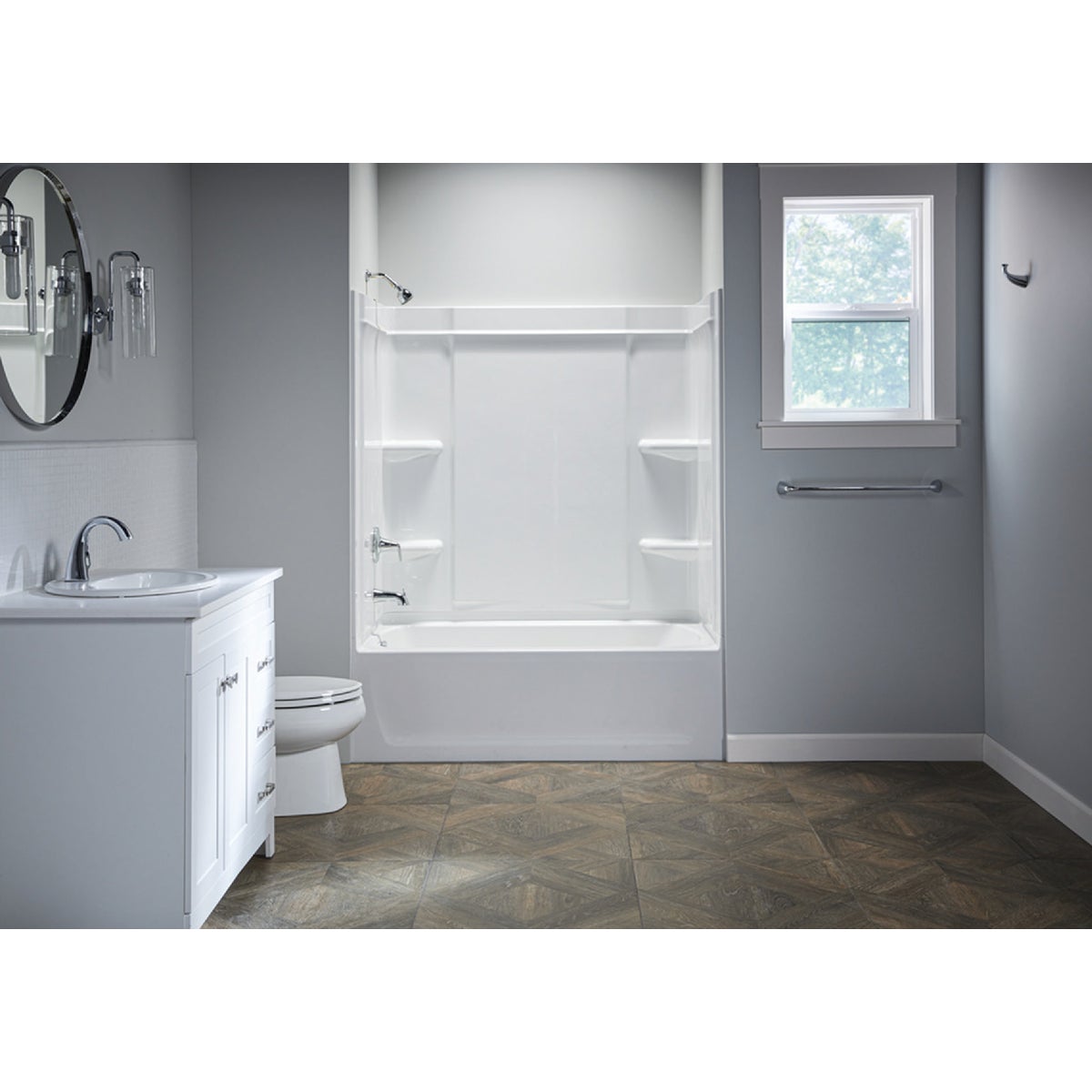 Sterling Ensemble 60 In. L x 33-1/4 In. W x 55-1/4 In. H 3-Piece Wall Set in White Image 3