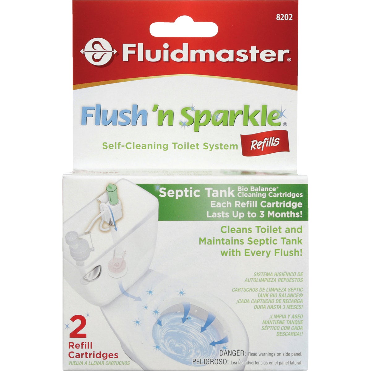 Fluidmaster Flush 'n Sparkle Septic Tank Care Toilet Cartridge (2-Pack) Image 2