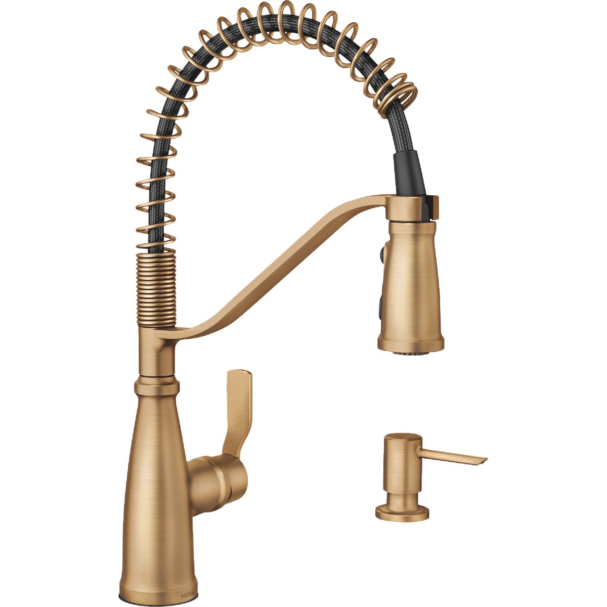 Moen Nolia 1-Handle Pull-Down Widespread Kitchen Faucet, Bronzed Gold Image 1