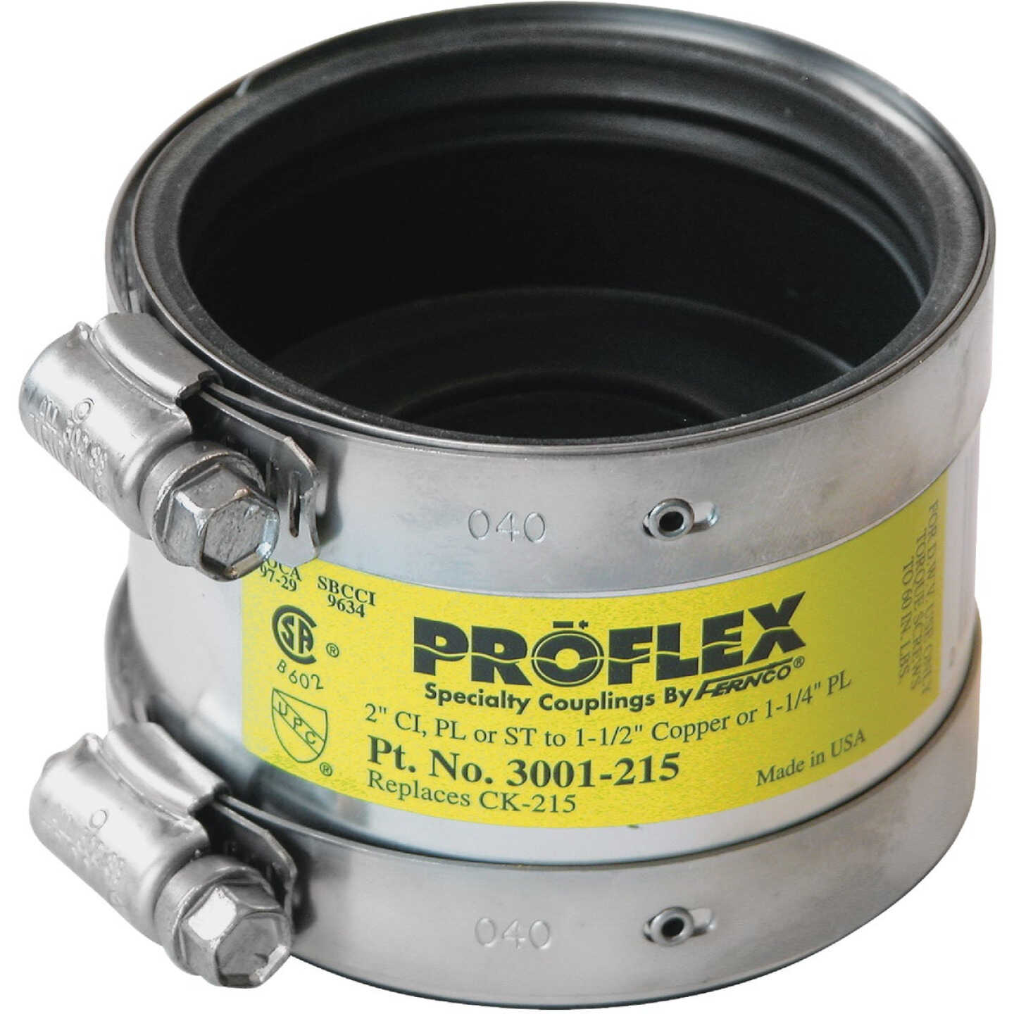 Proflex 3 In. x 3 In. PVC Shielded Coupling - Cast-Iron, Plastic, Steel to Copper Image 1