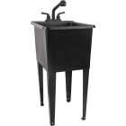 Tehila 16 Gal. Black Narrow Utility Tub Kit Image 1