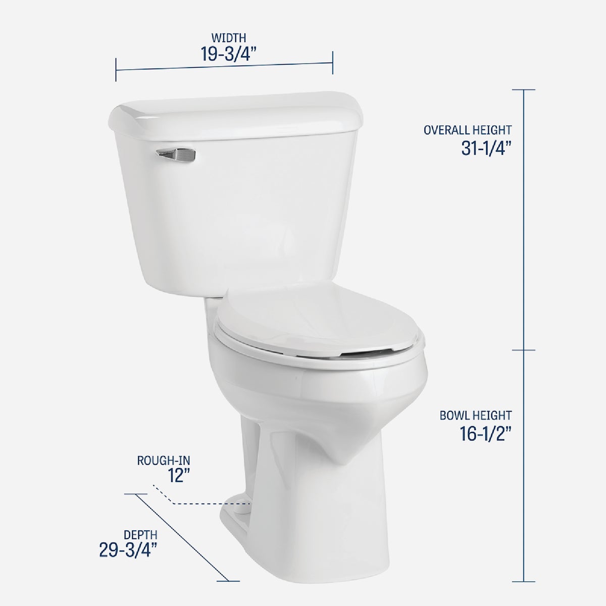 Mansfield Pro-Fit 3 SmartHeight White Elongated Bowl 1.6 GPF Complete Toilet Image 2