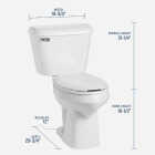 Mansfield Pro-Fit 3 SmartHeight White Elongated Bowl 1.6 GPF Complete Toilet Image 2