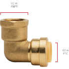 QuickFitting 1/2 In. Push-to-Connect x 1/2 In. FNPT Brass 90 Deg Female Elbow Image 4