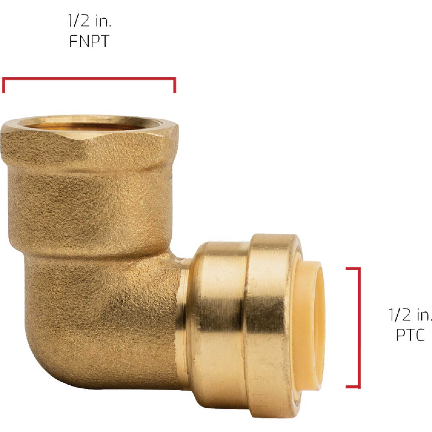 QuickFitting 1/2 In. Push-to-Connect x 1/2 In. FNPT Brass 90 Deg Female Elbow Image 4
