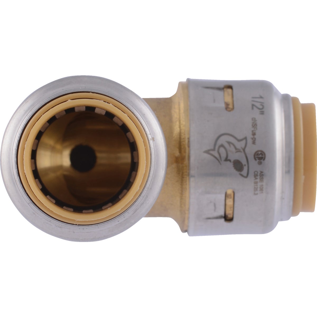 SharkBite 1/2 In x 1/2 In. 90 Deg. Push-to-Connect Brass Elbow with Drain Image 4