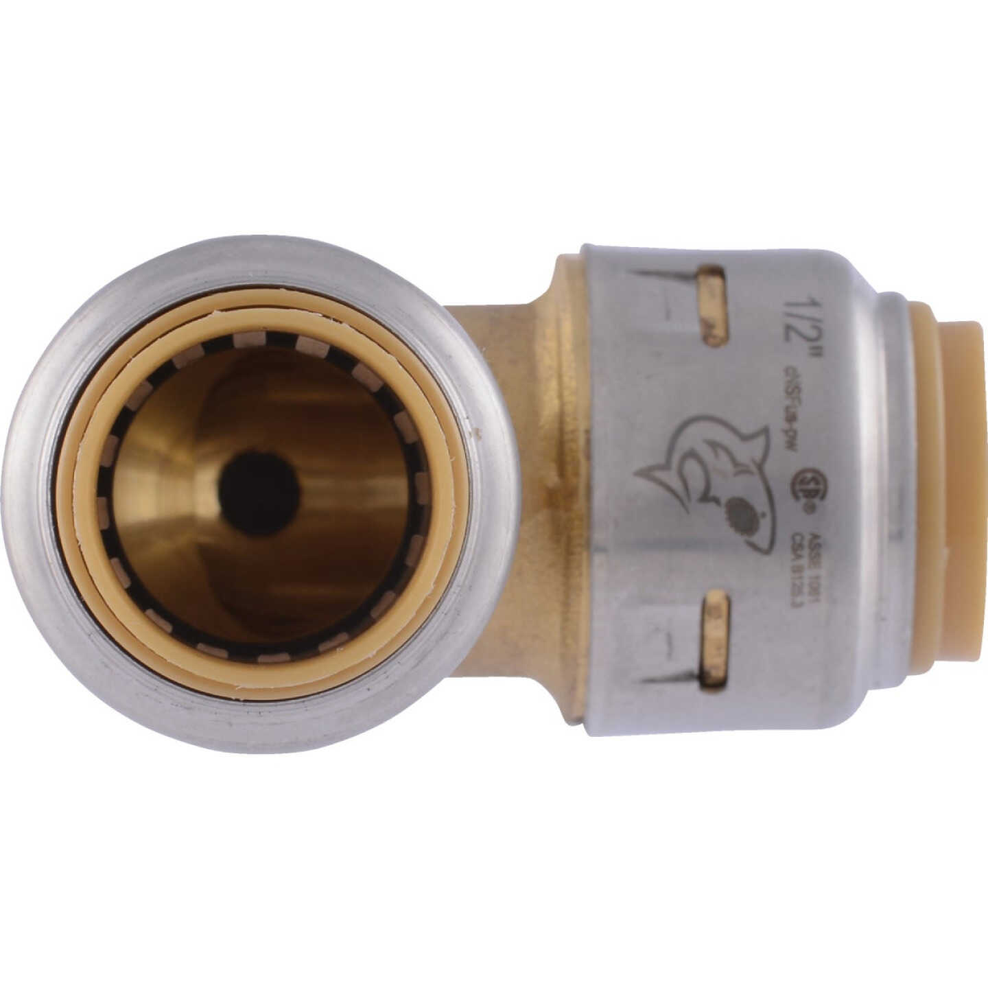 SharkBite 1/2 In x 1/2 In. 90 Deg. Push-to-Connect Brass Elbow with Drain Image 4