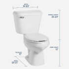 Mansfield Pro-Fit 2 White Elongated Bowl 1.6 GPF Toilet Kit Image 2