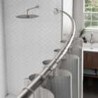 Zenith Zenna Home Curved 60 In. To 72 In. Adjustable Fixed Shower Rod in Brushed Nickel Image 3