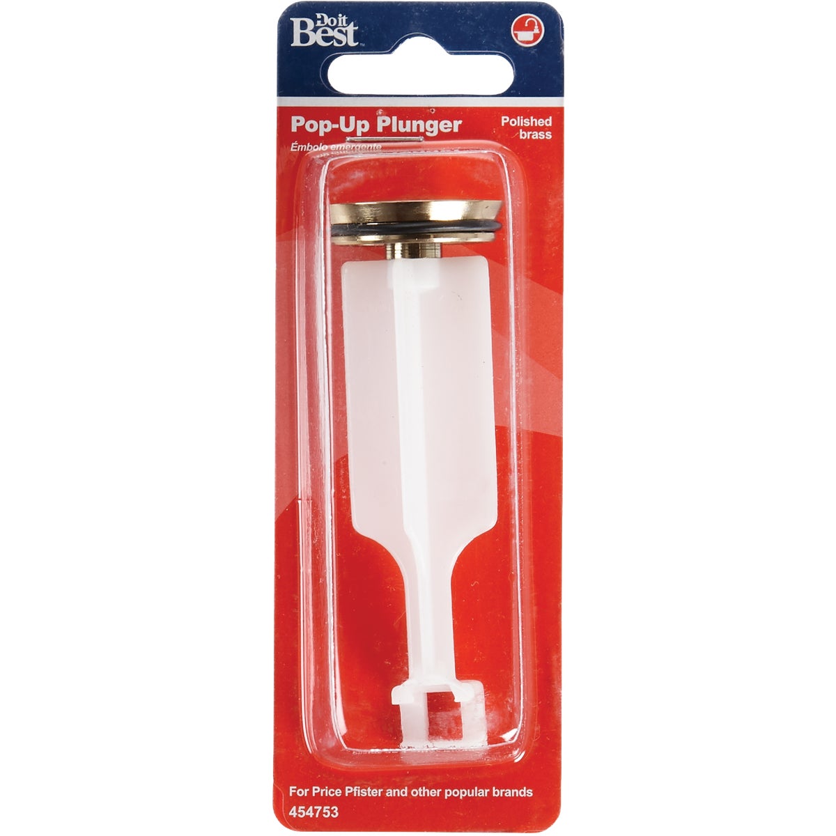 Do it Best 4.09 In. x 1.23 In. Polished Brass Pop-Up Drain Stopper Image 2
