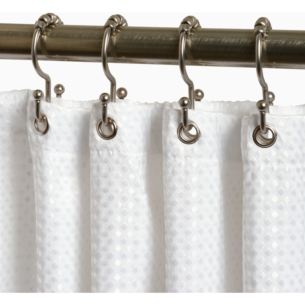 Zenith Zenna Home Brushed Nickel Double Roller Shower Curtain Hook (12 Count) Image 2