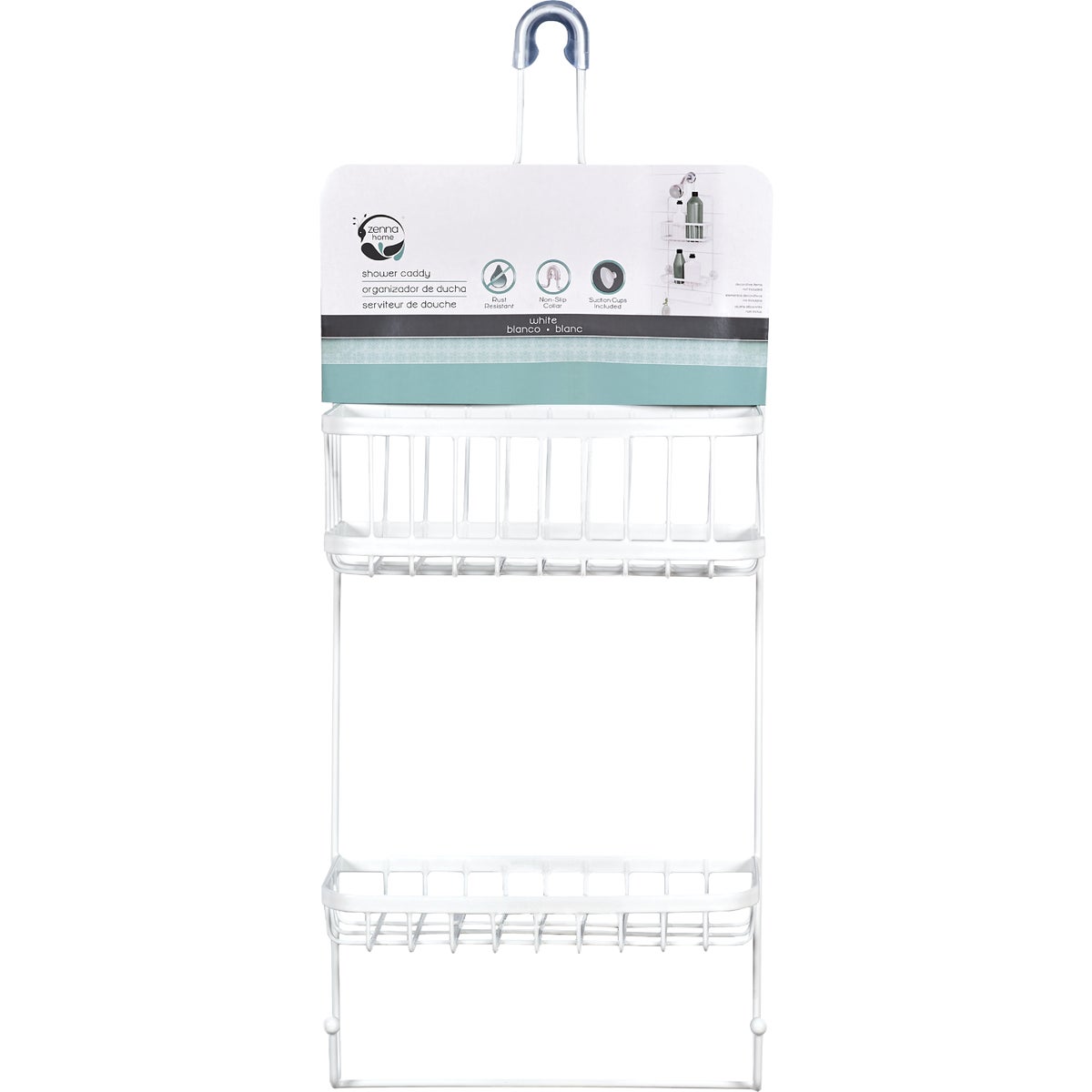 Zenith Zenna Home Steel 10-1/2 In. x 26 In. Shower Caddy Image 3