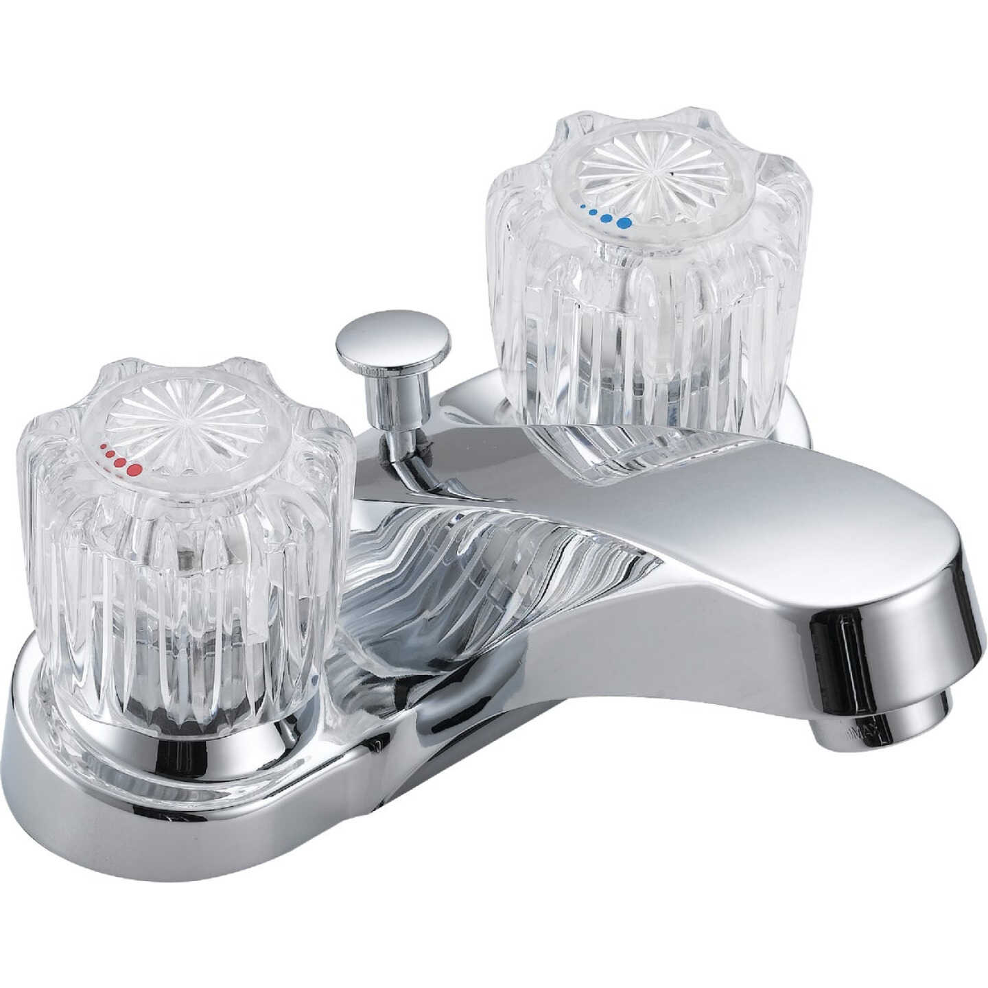 Home Impressions Chrome 2-Handle Knob 4 In. Centerset Bathroom Faucet with Pop-Up Image 1