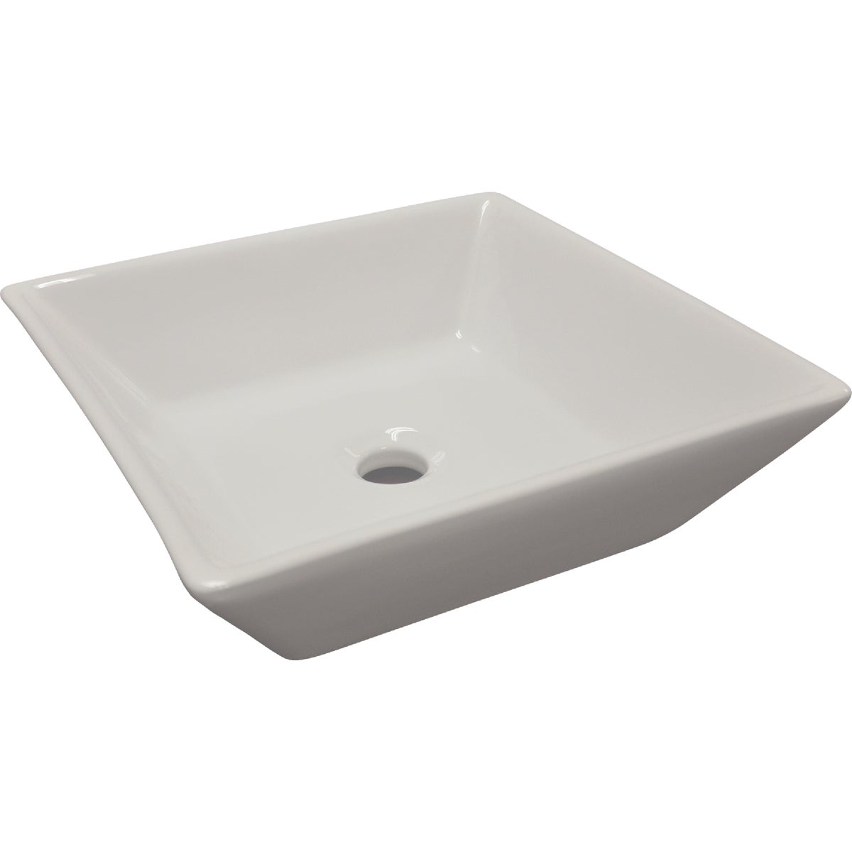Compass Manufacturing Square Vessel Bathroom Sink, White Image 3