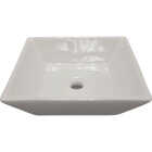 Compass Manufacturing Square Vessel Bathroom Sink, White Image 1