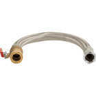 QuickFitting 3/4 In. Push-to-Connect Ball Valve x 3/4 In. FIP x 18 In. Full Port Braided Stainless Steel Water Heater Connector Hose Image 1