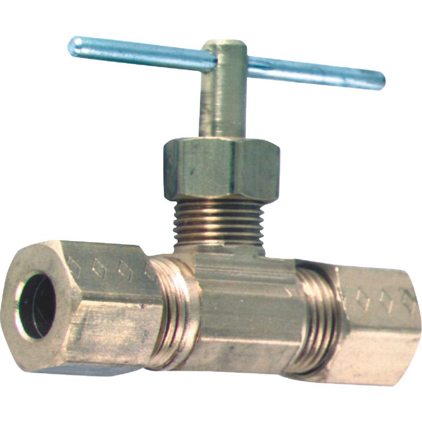 Do it Best 1/4 In. Tube x 1/4 In. Tube Brass Straight Needle Valve Image 1