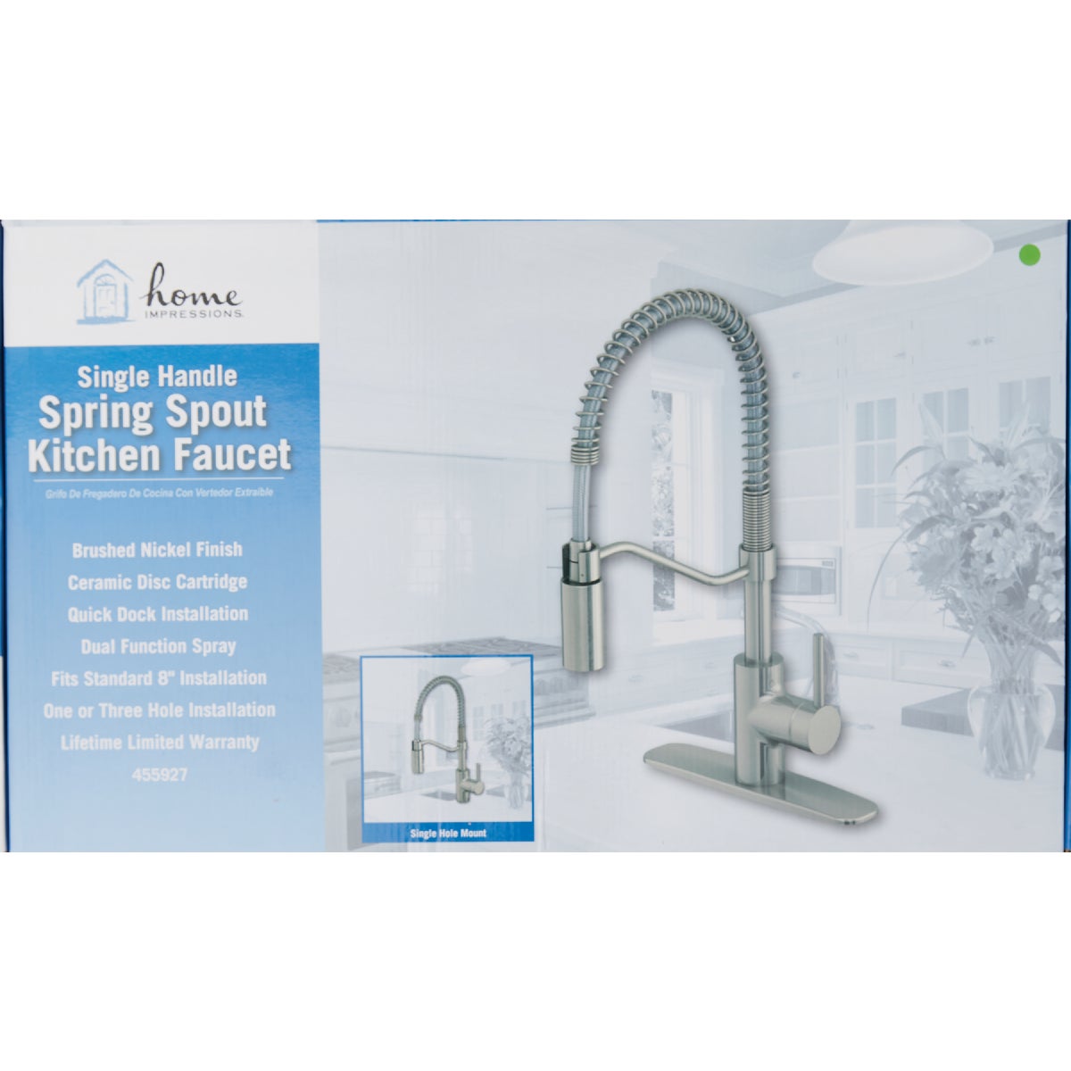 Home Impressions 1-Handle Lever Commercial Pull-Down Kitchen Faucet, Brushed Nickel Image 2
