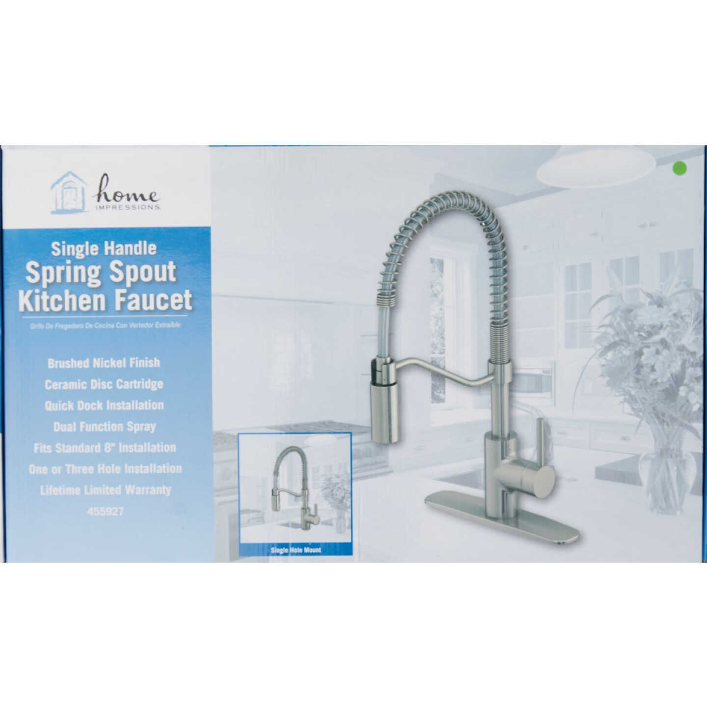 Home Impressions 1-Handle Lever Commercial Pull-Down Kitchen Faucet, Brushed Nickel Image 2