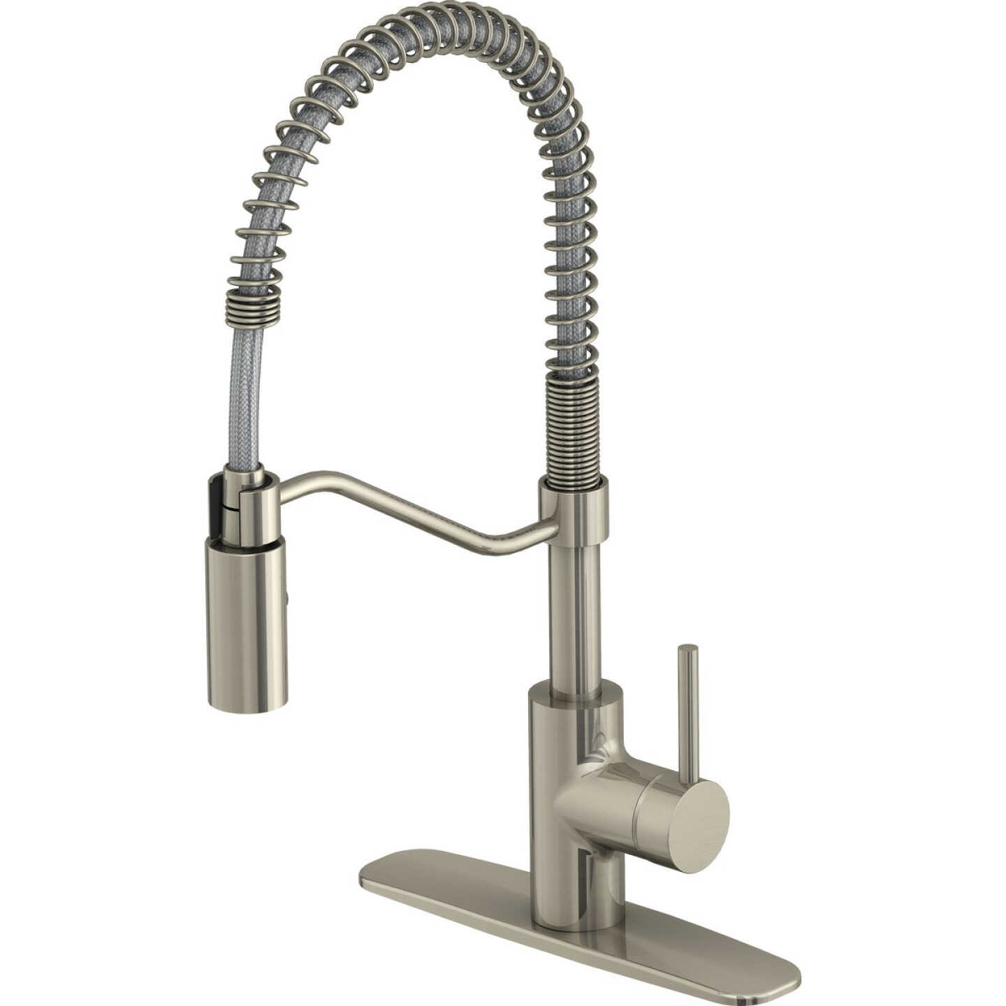 Home Impressions 1-Handle Lever Commercial Pull-Down Kitchen Faucet, Brushed Nickel Image 1