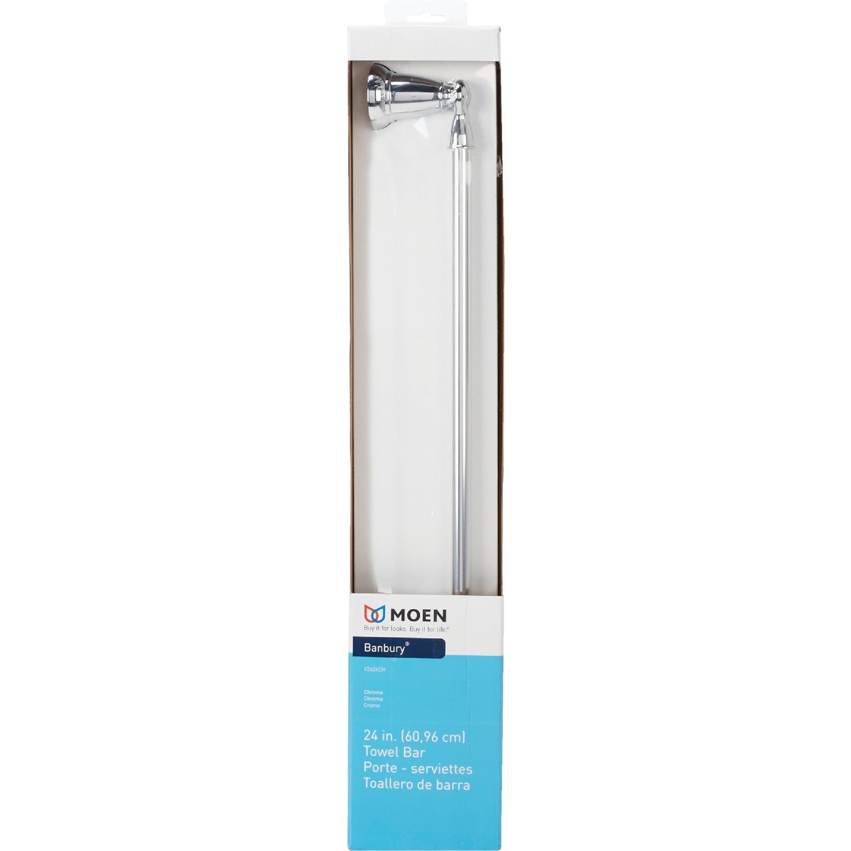 Moen Banbury 24 In. Towel Bar, Chrome Image 2