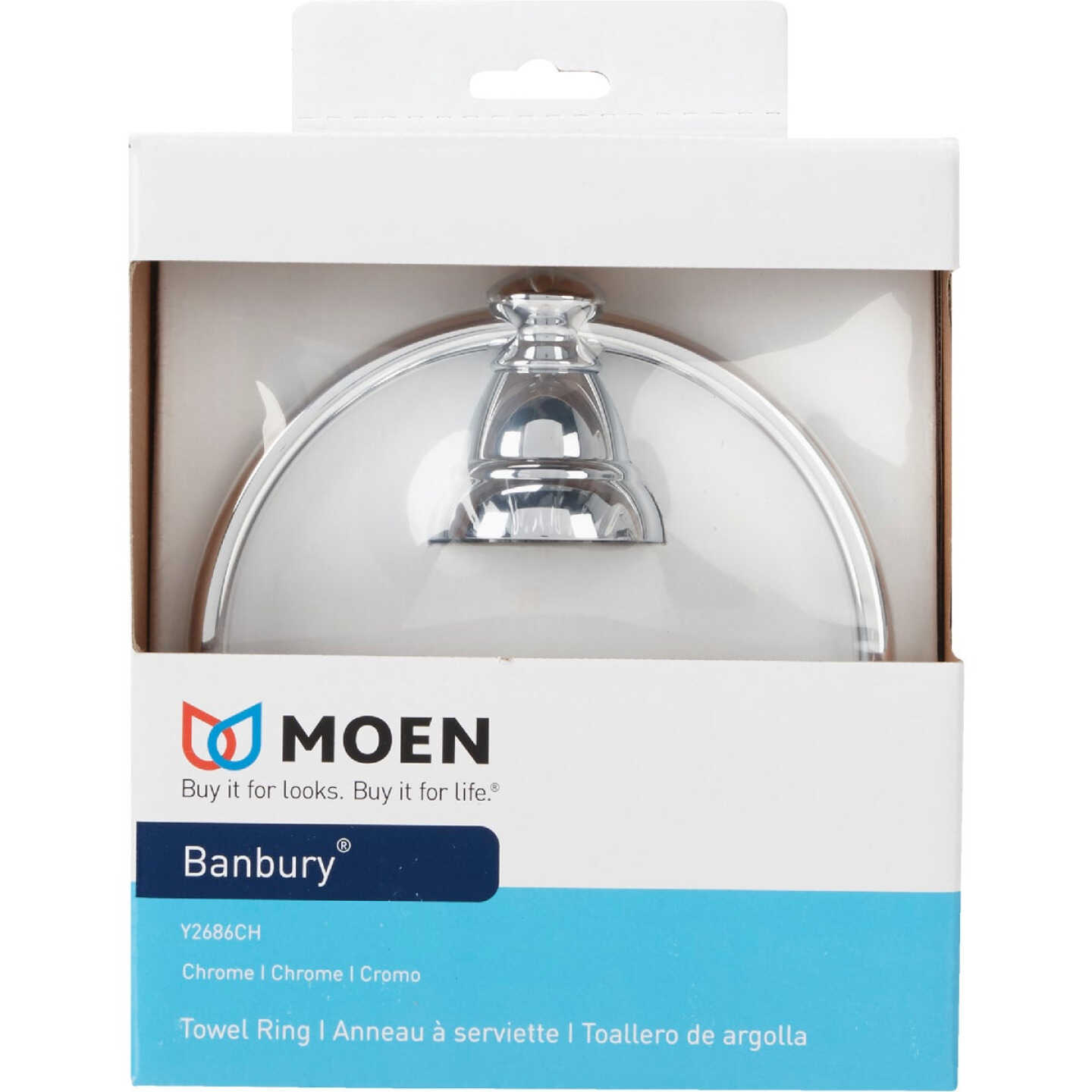 Moen Banbury 6 In. Towel Ring, Chrome Image 2
