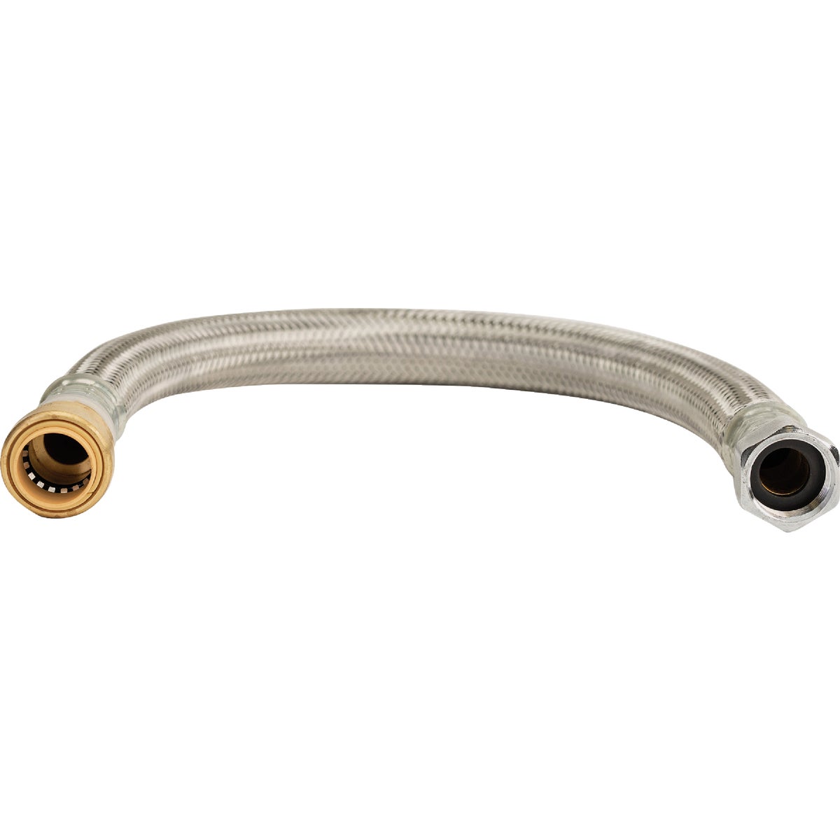 QuickFitting 3/4 In. Push-to-Connect x 3/4 In. FIP x 18 In. Full Port Braided Stainless Steel Water Heater Connector Hose Image 5