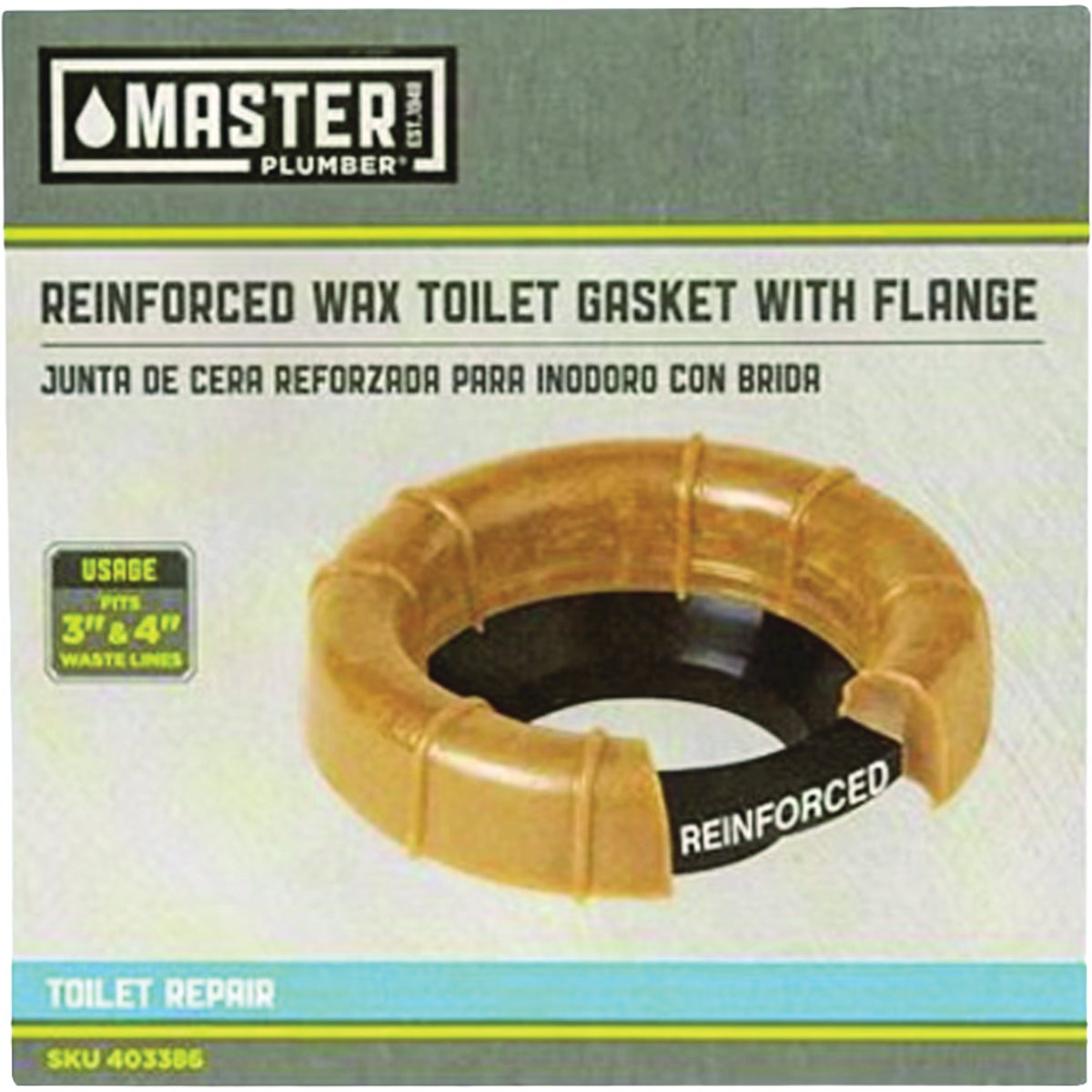Master Plumber No. 3 No-Seep Wax Toilet Gasket Image 1