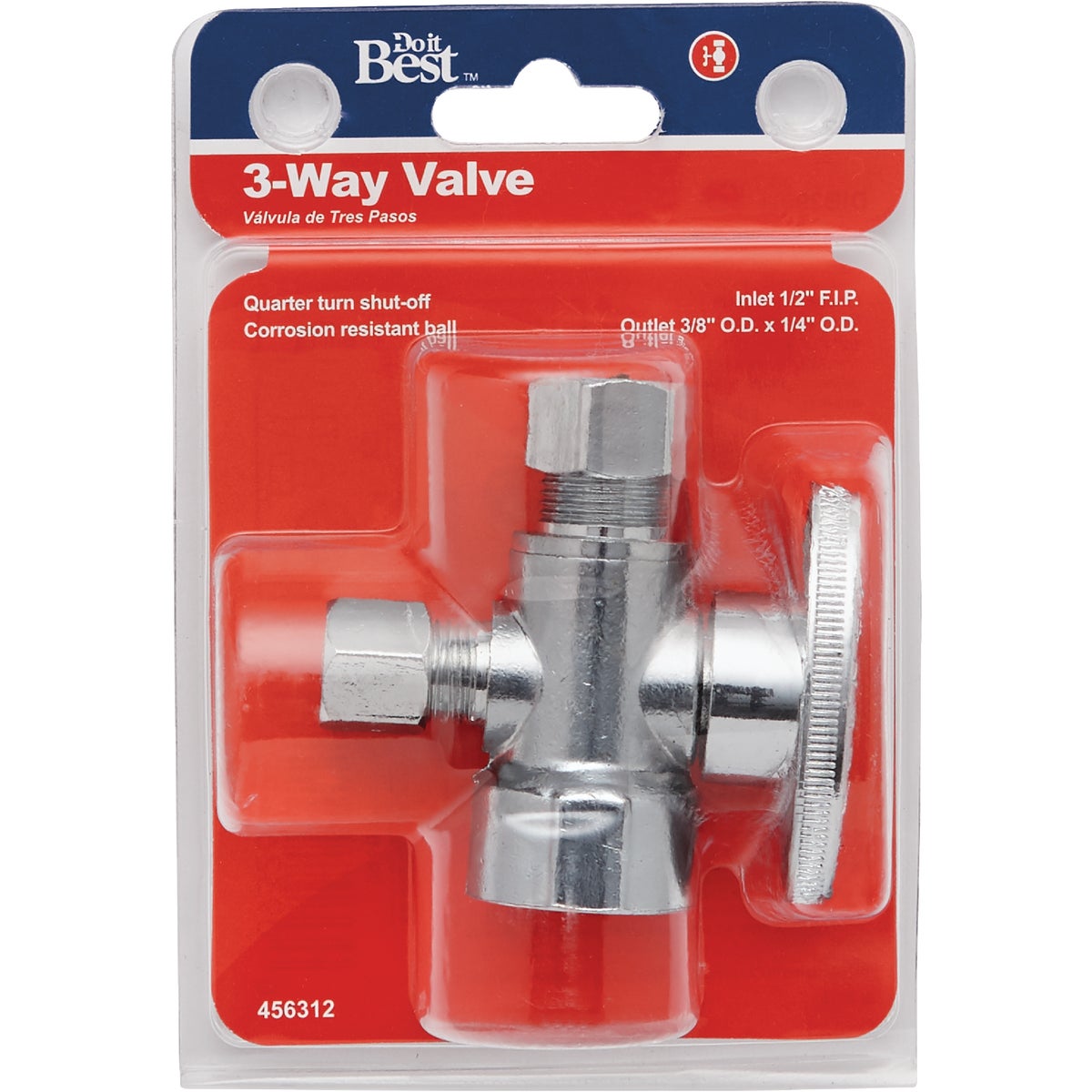 Do it Best 1/2 In. FIP x 3/8 In. OD x 1/4 In. OD Quarter Turn Angle Valve Image 2