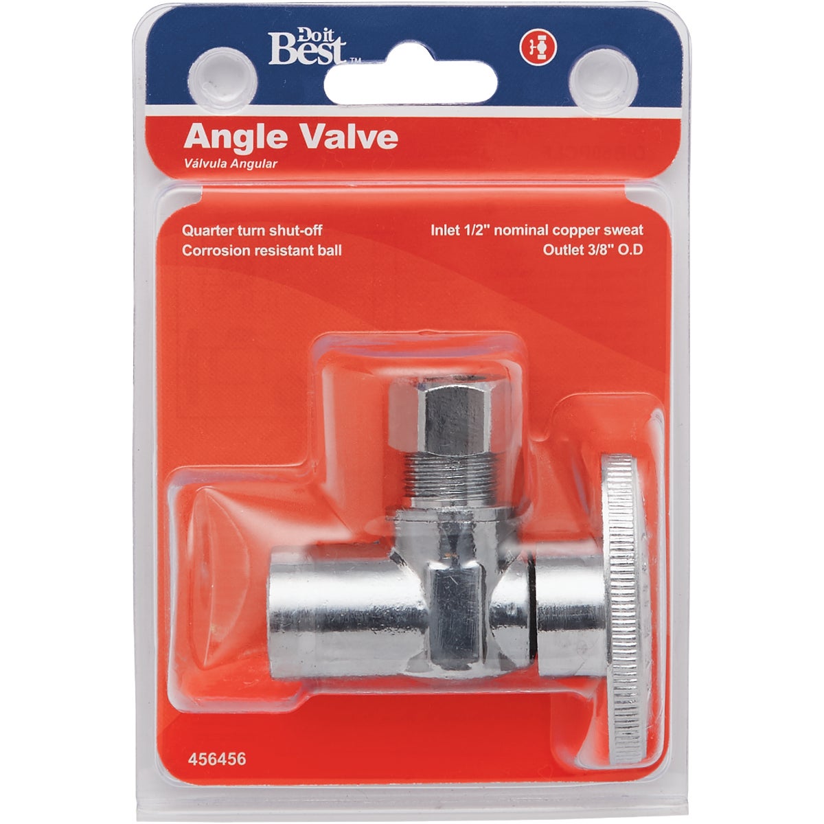 Do it Best 1/2 In. Sweat 3/8 In. OD Compression Quarter Turn Angle Valve Image 2