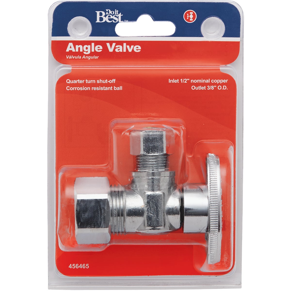 Do it Best 5/8 In. OD x 3/8 In. OD Quarter Turn Angle Valve Image 2