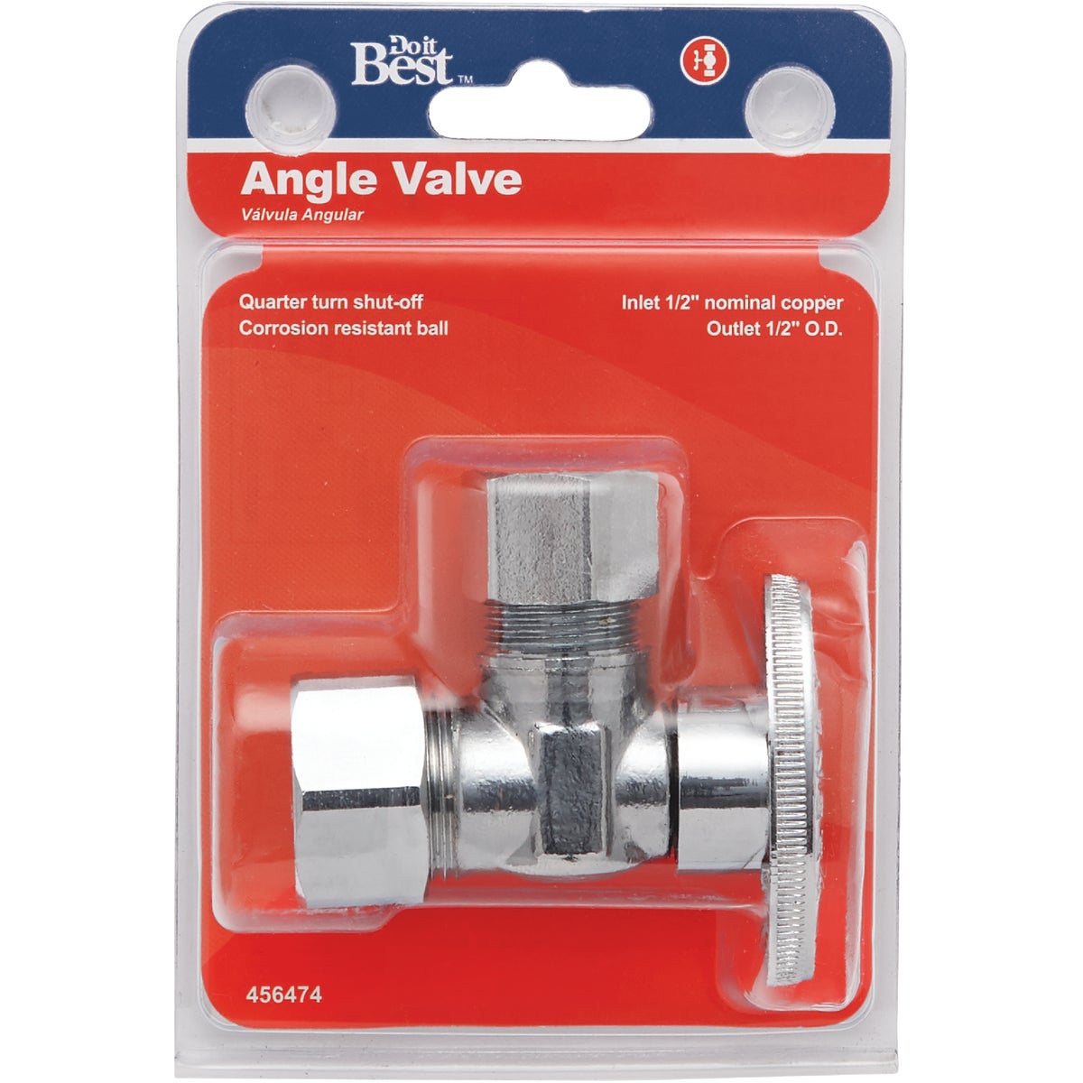Do it Best 5/8 In. OD x 1/2 In. OD Quarter Turn Angle Valve Image 2