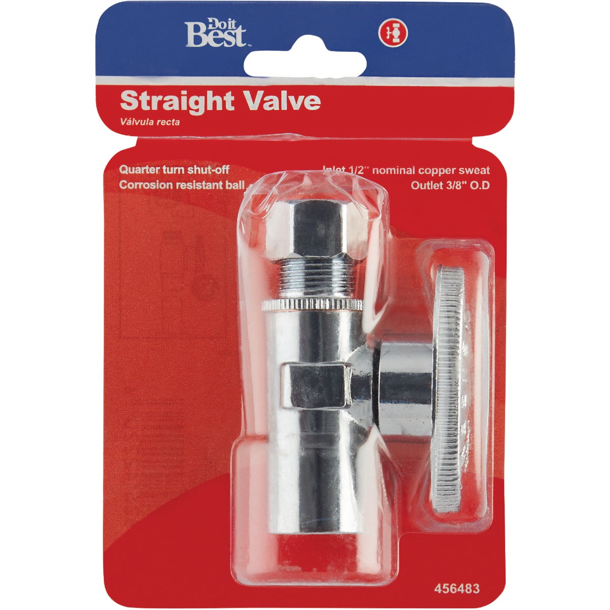 Do it Best 1/2 In. Sweat x 3/8 In. Compression Quarter Turn Straight Valve Image 2