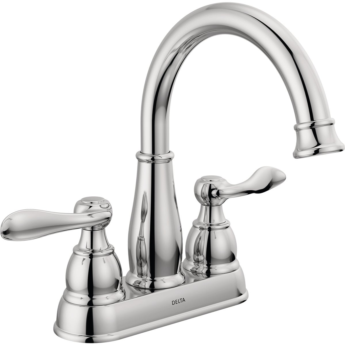Delta Windmere Chrome 2-Handle Lever 4 In. Centerset Bathroom Faucet and Push Pop-Up with Overflow Image 1