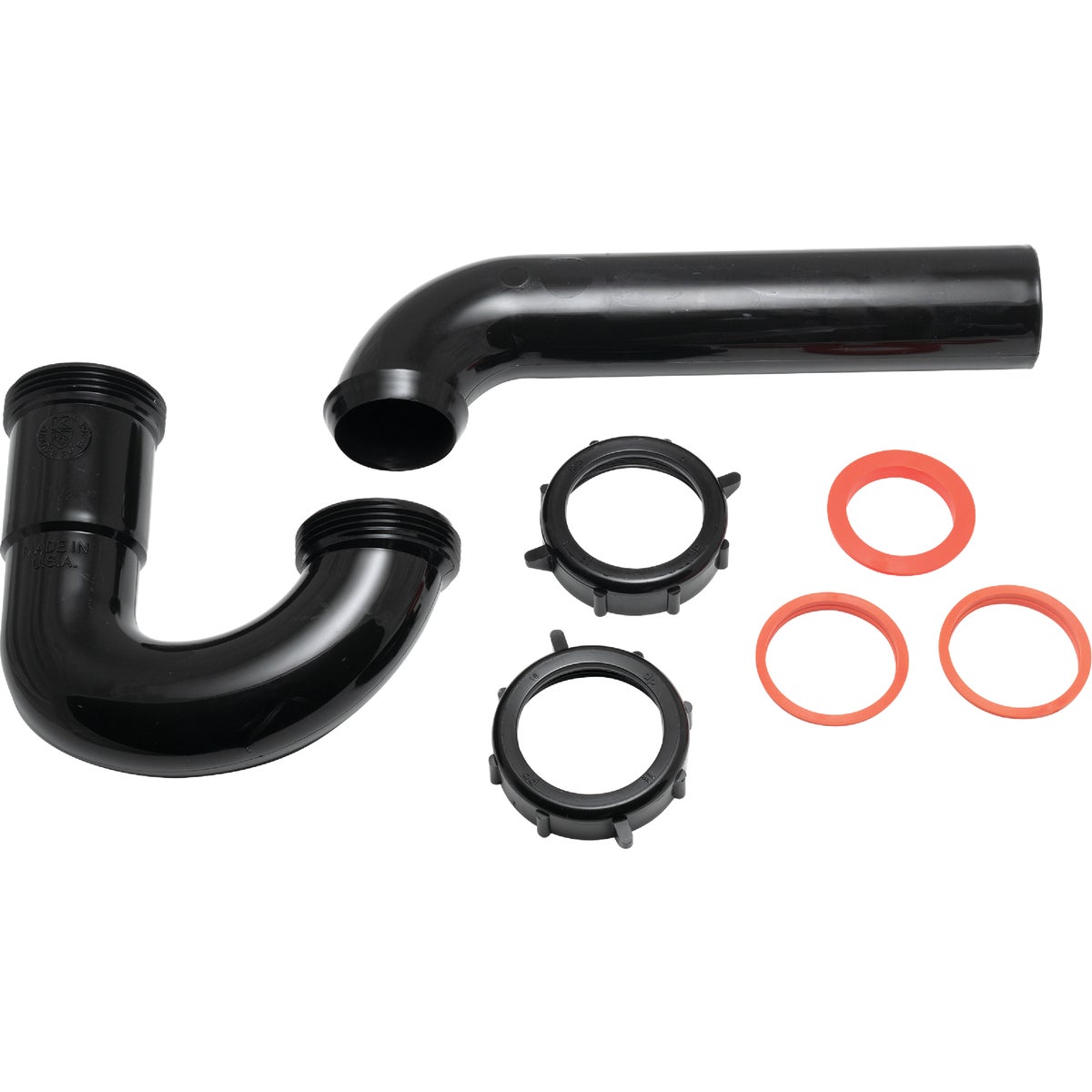 Keeney 1-1/2 In. to 1-1/4 In. Black Plastic P-Trap with Reducer Washer Image 4