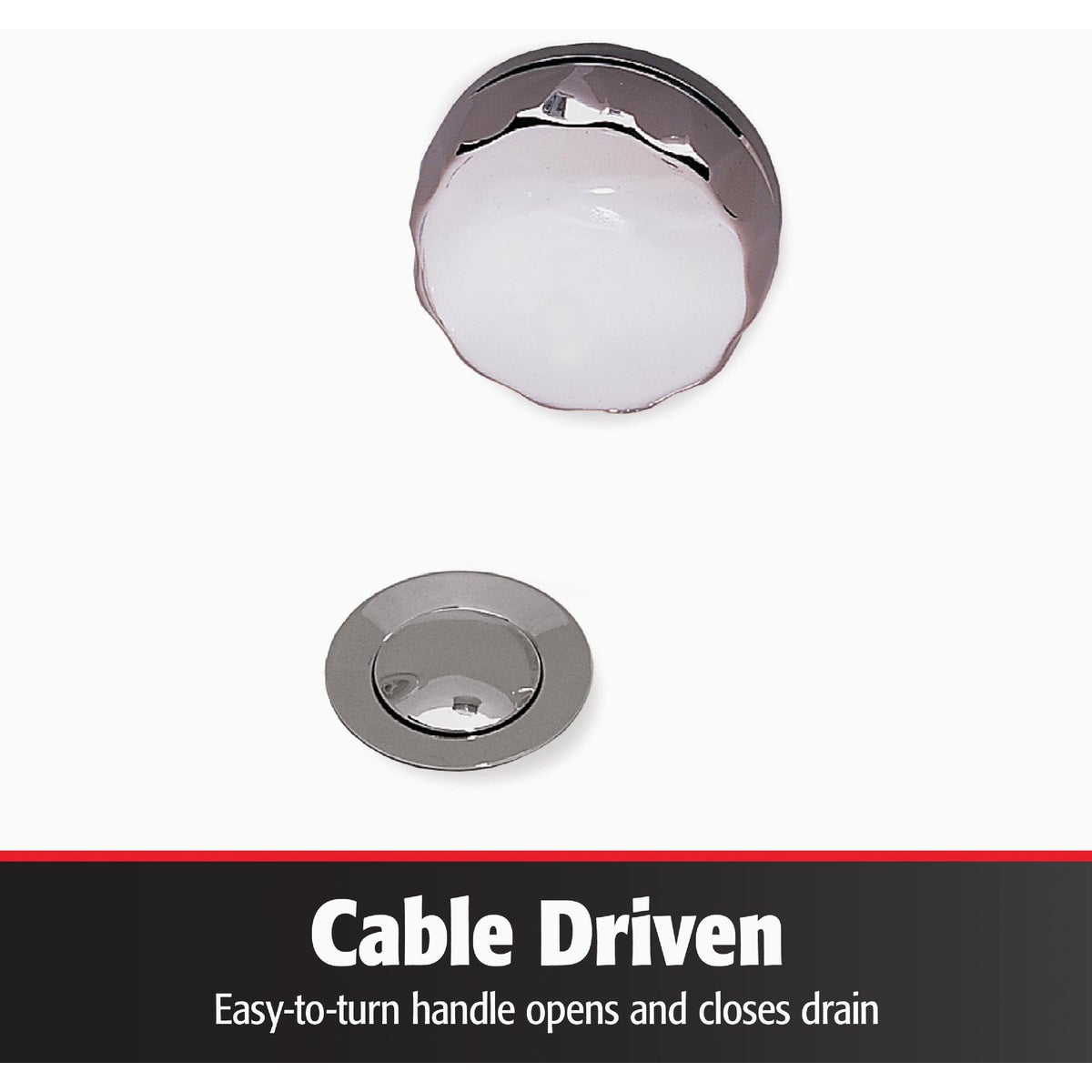 Keeney Schedule 40 PVC Cable Drive Bath Drain with Polished Chrome Trim Image 4