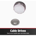 Keeney Schedule 40 PVC Cable Drive Bath Drain with Polished Chrome Trim Image 4