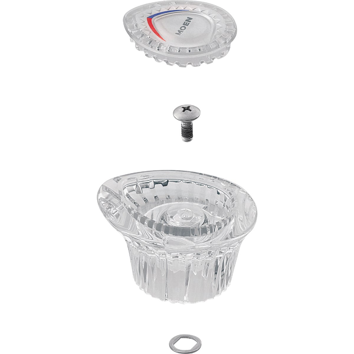 Moen Chateau Acrylic Knob Bathroom Replacement Faucet Handle, Clear