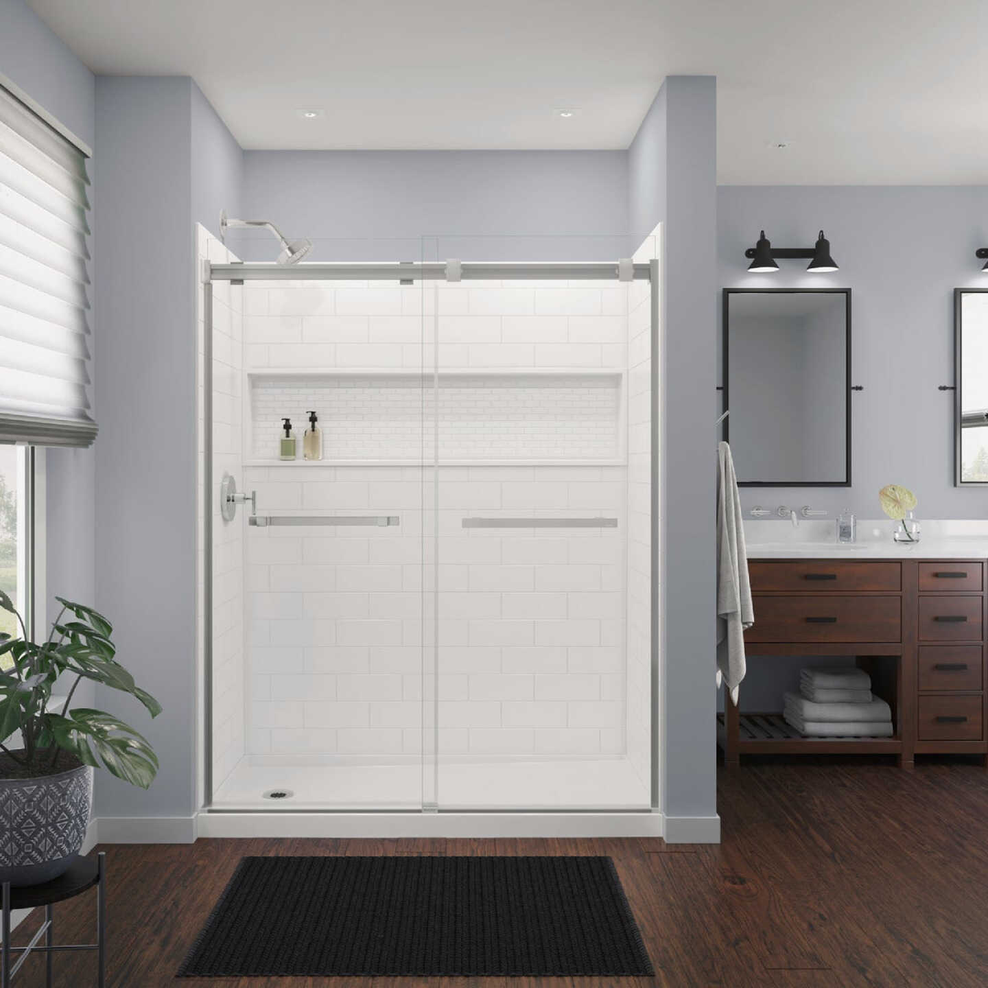 Bootz NexTile 6030 60 In. x 74 In. x 30 In. Direct-to-Stud Shower Wall Kit in White (4-Piece) Image 3